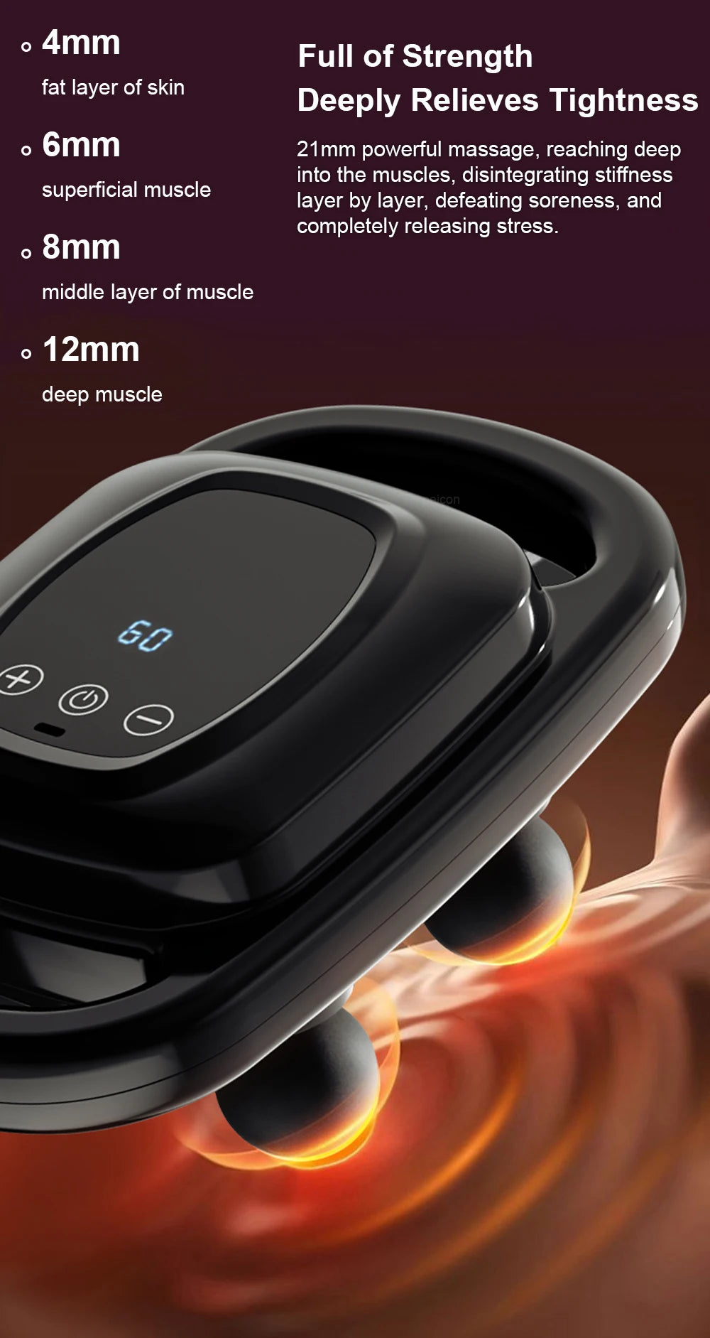 Fascia  Six Heads Massage  Muscle Relaxation Electric Massager Relief Vibrating Neck Fascia  Massage Instrument