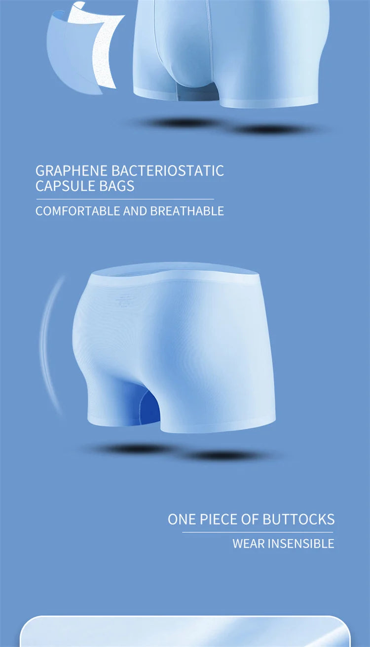 3-Pack Men’s Ice Silk Ultra-Thin Seamless Boxers – Breathable & Comfortable