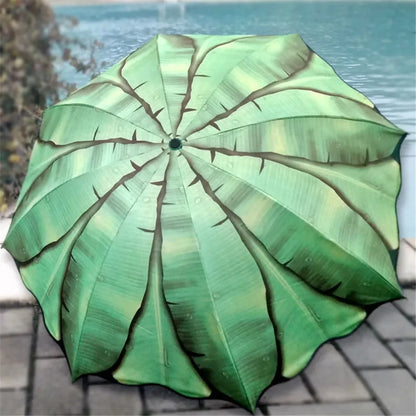 Banana Leaf Umbrella Manual Uv Folding Parasol Umbrella