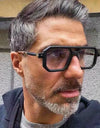 Square Sunglasses For Men Fashion Glasses Luxury Retro Blue Light Blocking Shades