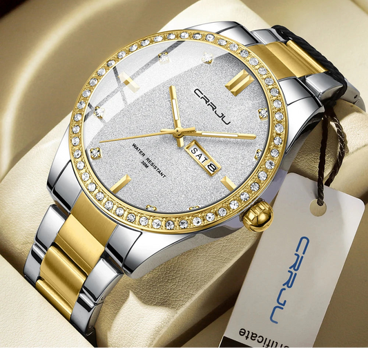 Fashion Business Men Watches Stainless Steel Quartz Wrsitwatches Auto Date Clock with Luminous Hands Relogio Masculino