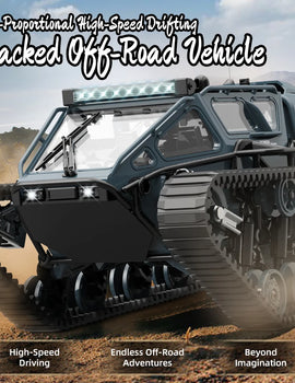 LED Light Full Scale Tracked Tank Simulation Model Toy RC Car Model Drift Remote Control Off-Road Vehicle Boy Gift