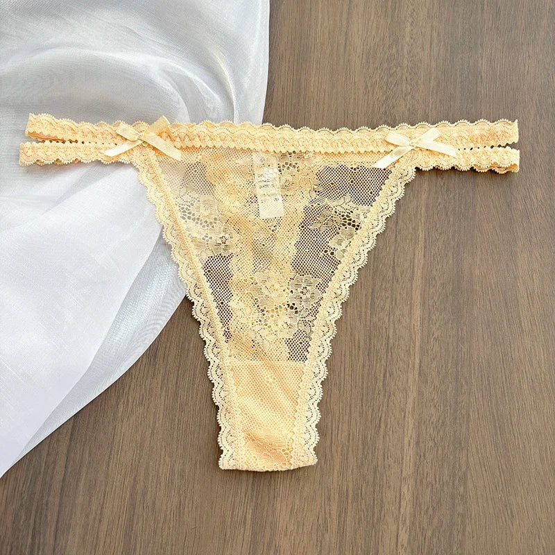 Custom Name Panties Crystal Letters Thong Women Lace Underpants Bikini G-String