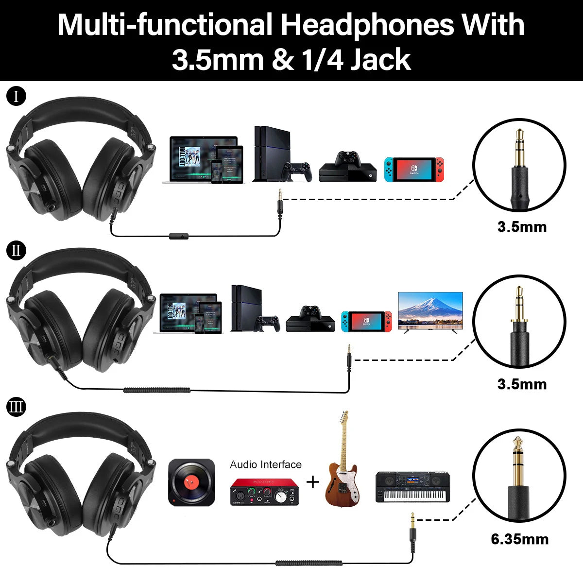 A70 Fusion Wired + Wireless Bluetooth 5.2 Headphones For Phone With Mic Over Ear Studio DJ Headphone Recording Headset