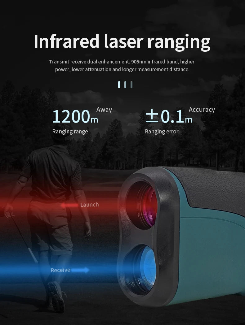 Laser Golf Rangefinder Hunting Monoculars Outdoor Digital Height Angle Distance Meter with 5 modes