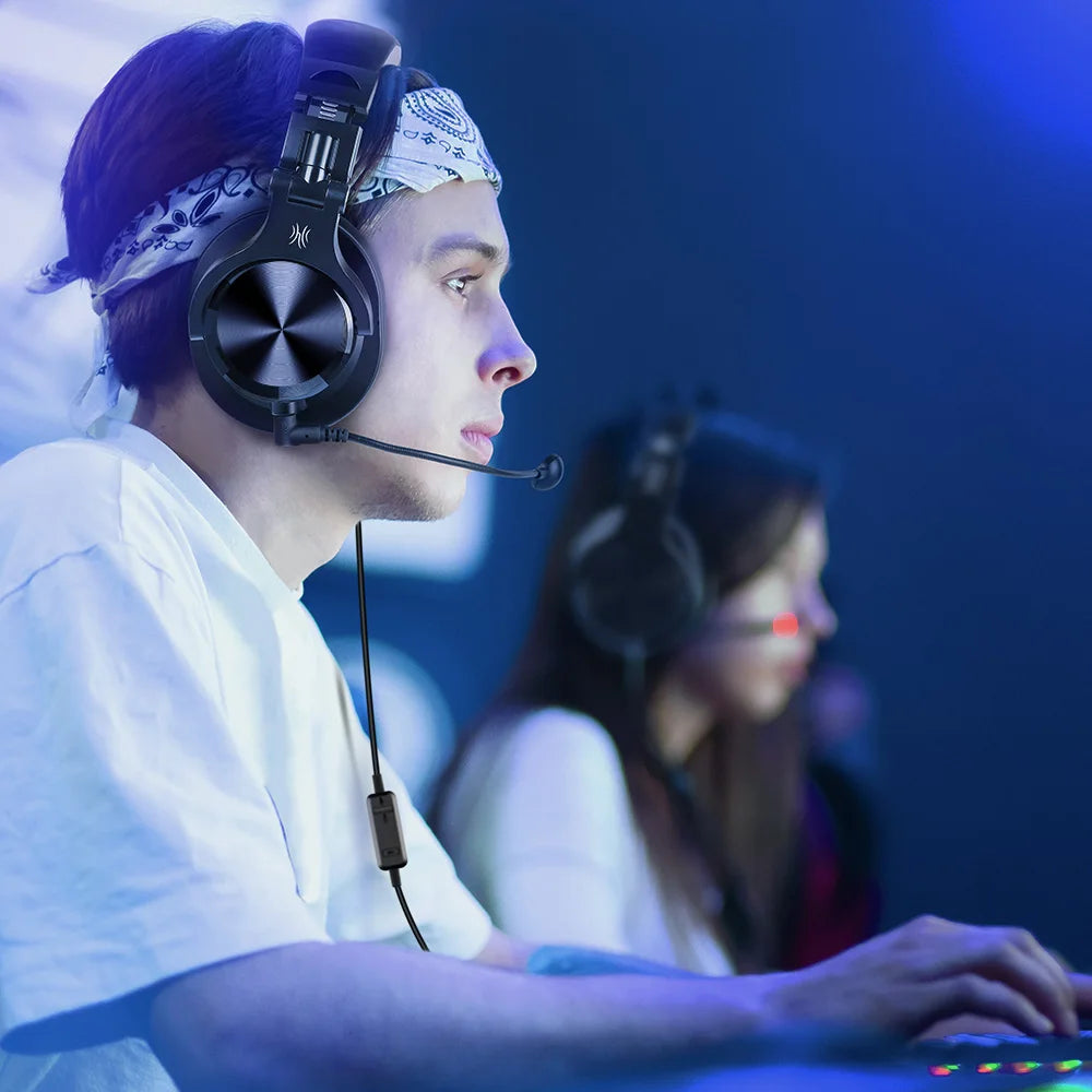 A71D Wired Gaming Headset Gamer Over Ear Hi-Res Audio Headphones With Detachable Microphone For PC Computer PS4 PS5 Xbox