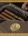 Travel Cigar Humidor with Cigar Lighter, Cedar Wood, V Cut Cutter, Portable Cigar Humidor with Humidifier & Hygrometer