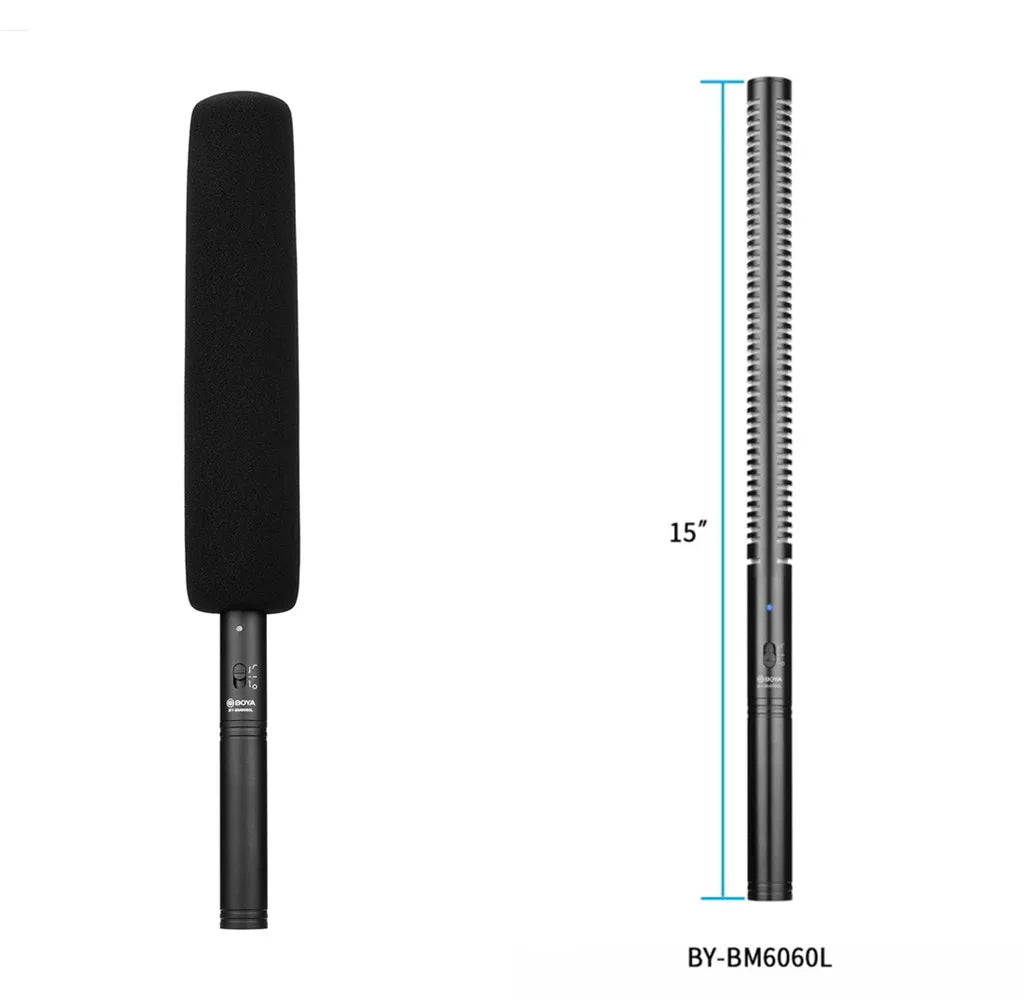 BY-BM6060 XLR Microphone Super-Cardioid Shotgun Condenser Microphone for DSLR Camcorder Film Making TV Program Interview