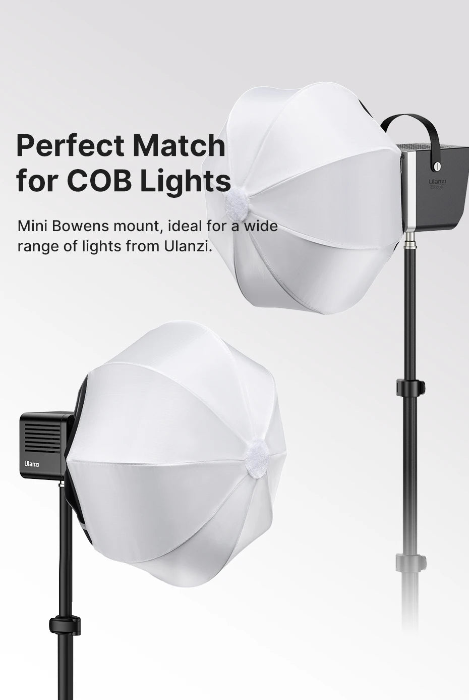 30cm Mini Bowens Mount Globe Lantern Softbox Quick Installation Professional Softbox for LT028 40W COB Video Light