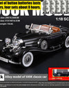 Diecast 1/18 1936 500K Classic Car Alloy Metal Model Sound And Light Toy Collect Display Ornament