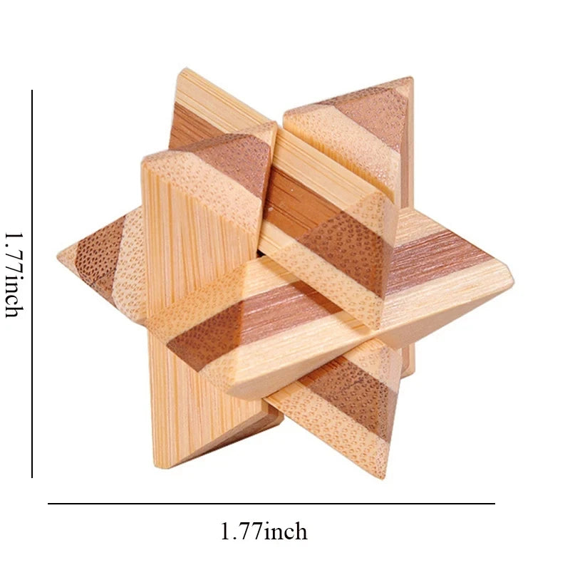 Wooden Kong Ming Lock Lu Ban Lock IQ Brain Teaser Puzzle Games  3D Puzzles for Adults Montessori Educational Toys