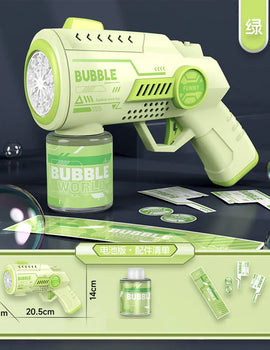 Electric Automatic Led Light Bubble Machine Bubbles Gun Summer Beach Bath
