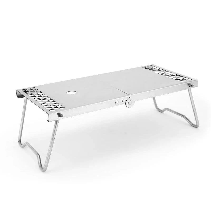 Camping Excursion Table Anti-skid Stainless Steel Mini Table Outdoor Picnic Portable Foldable BBQ Table for Family