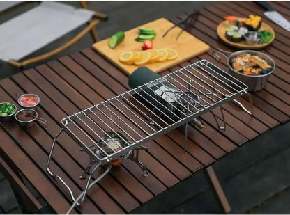 Outdoor Folding Stand Stainless Steel Stove Head Holder Grill Picnic Barbecue Cooking Table