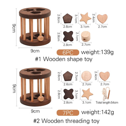 Wooden Montessori Toys for Kids Cognitive  Geometric Shape Puzzles Toys Shape Matching Toys Educational Color Toys for Children