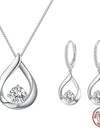1CT Moissanite Waterdrop Necklace Earrings Lab Diamond 925 Sterling Silver Pendants