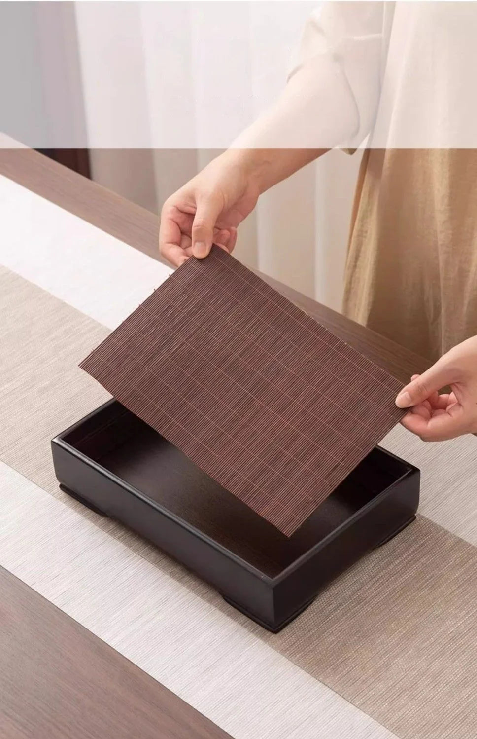 Home And Kitchen Tea Tray Portable Dishes For Tea Ta Kawi Bamboo Rectangle Wooden Tray For Chaban Tea Table Serving Trays