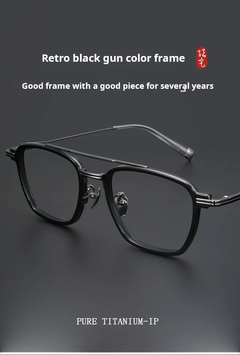 Luxury Lightweight Titanium Pilot Double Bridge Eyeglasses Frames