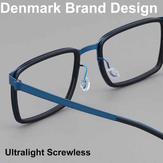 Rectangle Titanium Screwless Business Eyeglasses Frame