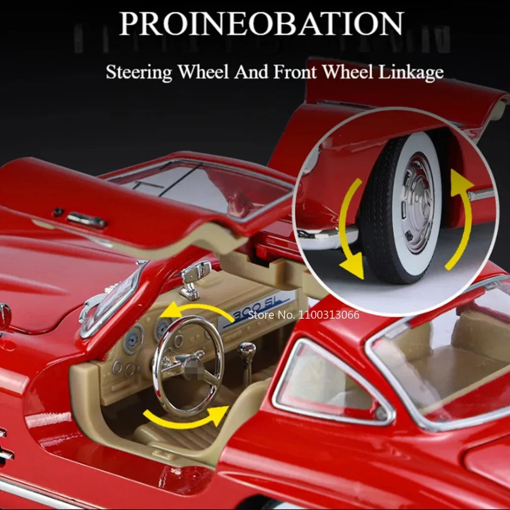 1:24 Scale 300SL GLE350 Toy Sports Car Model Music Light Pull Back Doors Opened Off-road Vehicle Models Ornament Gifts