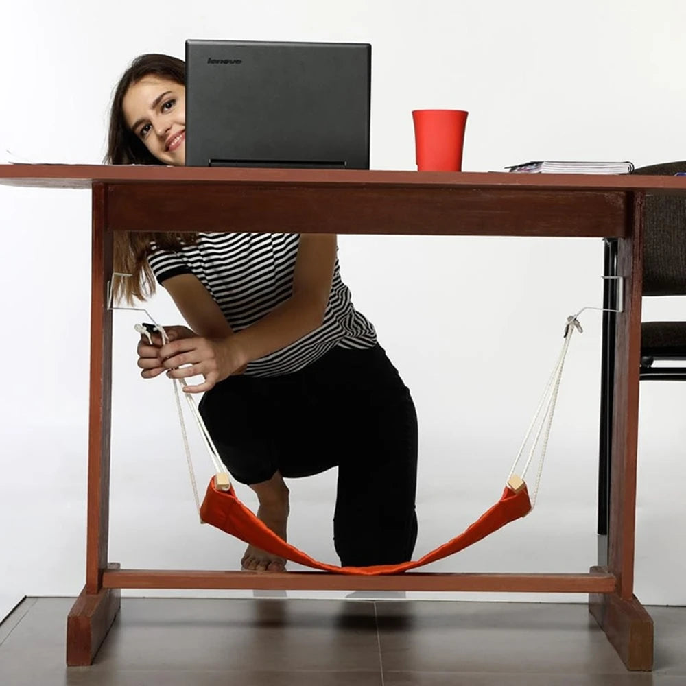 Work Table Computer Desk Footrests Mini Portable Comfortable Relaxing Leg Hammock Adjustable Office Footrest Foot Hammock