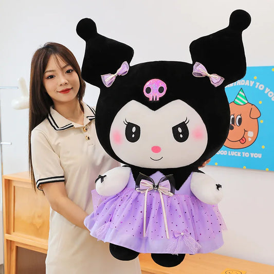 Kawaii Princess Kuromi Plush Toy 70 cm Tulle Skirt Stuffed Doll Pillow