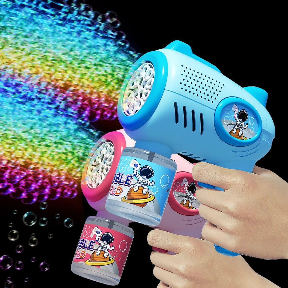 Astronaut Electric Bubble Gun Kids Toy Bubbles Machine Automatic Soap Blower with Light Summer Outdoor Party Games