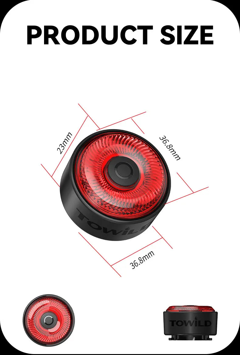 Bicycle Smart Auto Brake Sensing Light Type C Charging LED Cycling Taillight Bike Rear Light Warn Bicycle Taillight