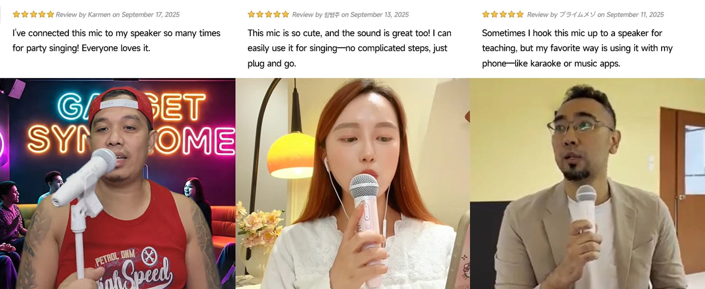 ASMR Recording & Karaoke Wireless Microphone with Earphone Monitoring, DSP Voice Enhancement, AUX Output for Live Streaming & Singing Apps