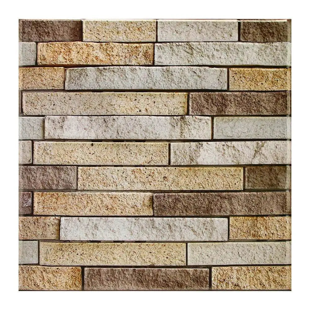 10pcs 3D Tile Sticker Self-adhesive Faux Stone Wall Panel Peel and Stick Kitchen Tile Backsplash Bathroom Wall Tile Sticker