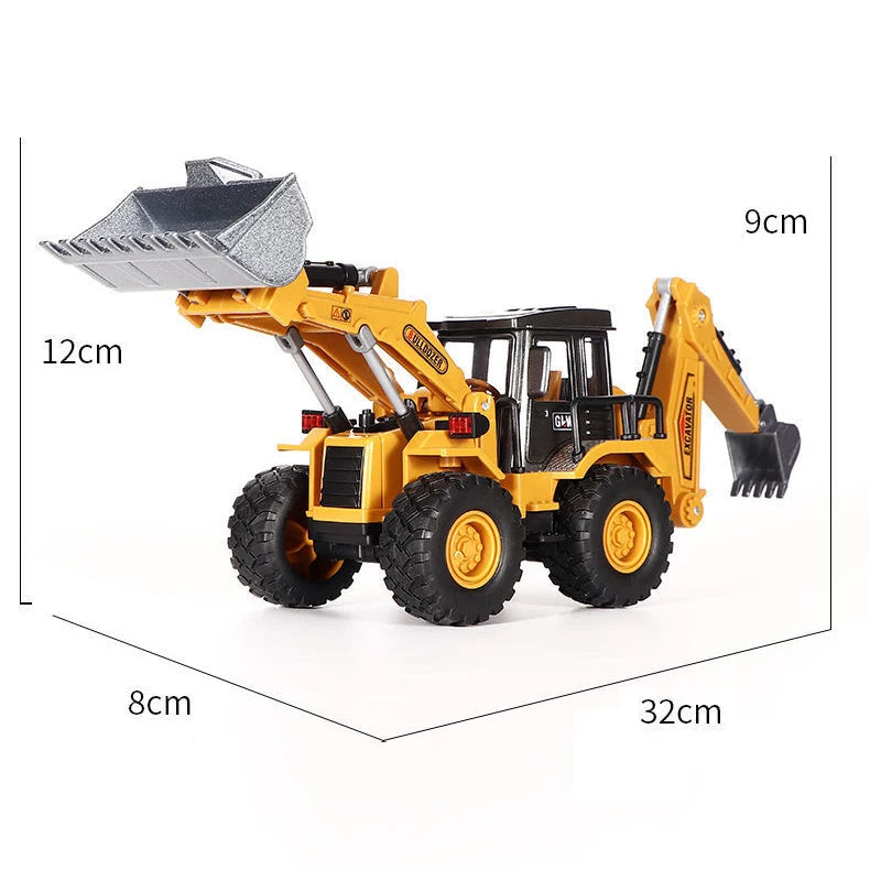 2in1 Engineering Diecast Set Toys for Boys Alloy Tractor Excavator Bulldozer Kids Truck Children Diecast Farm Vehicle Model Gift