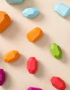 Wood Rainbow Stones Block Colorful Wooden Building Block Rainbow Stacker Balancing Stone Montessori Educational Toy Children