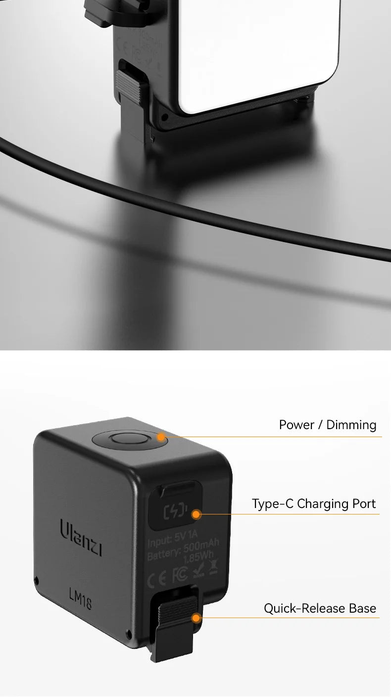 IPX5 Waterproof LED Video Fill Light, Magnetic Mini Light for DJI Osmo Action 5/4/3 & Pocket 3