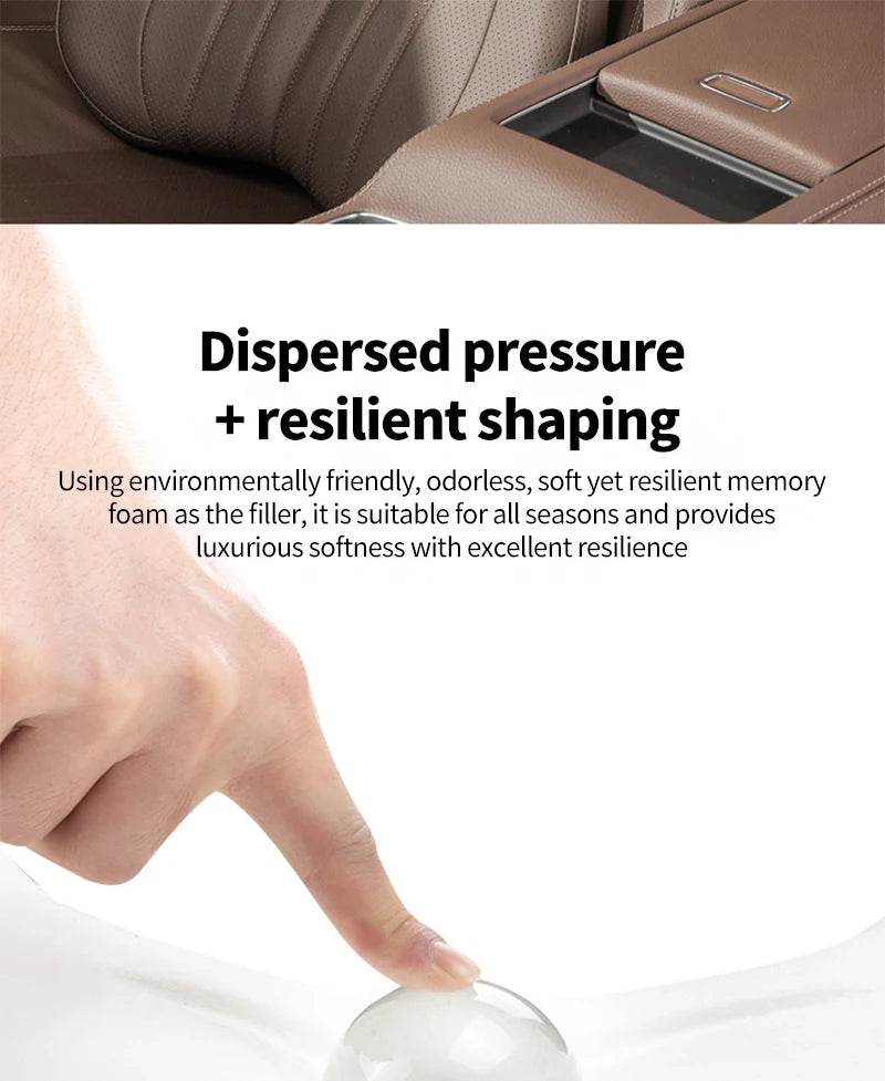 PU Car Lumbar Back Support Headrest Neck Pillow Memory Foam Lumbar Pillow Universal Soft Neck Pillows Cushion Car Supplies