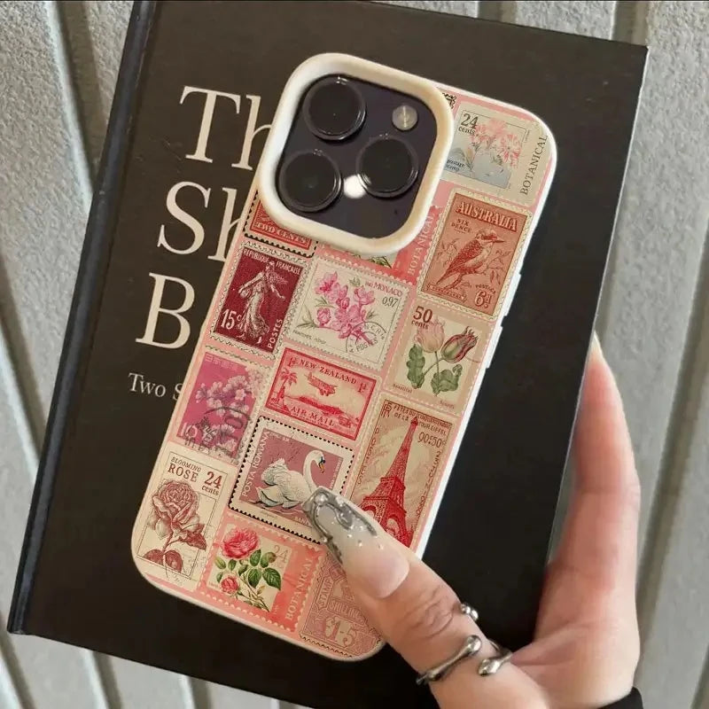 Vibrant Retro Stamp Lichee Design Phone Case For iPhone 17 16 15 14 Pro Max Plus Air 16 Plus 16E Shockproof Cover