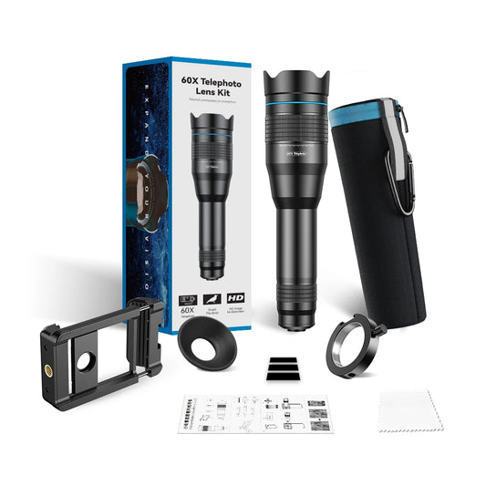 60X Smartphone Telephoto Telescope Lens with Universal Clip