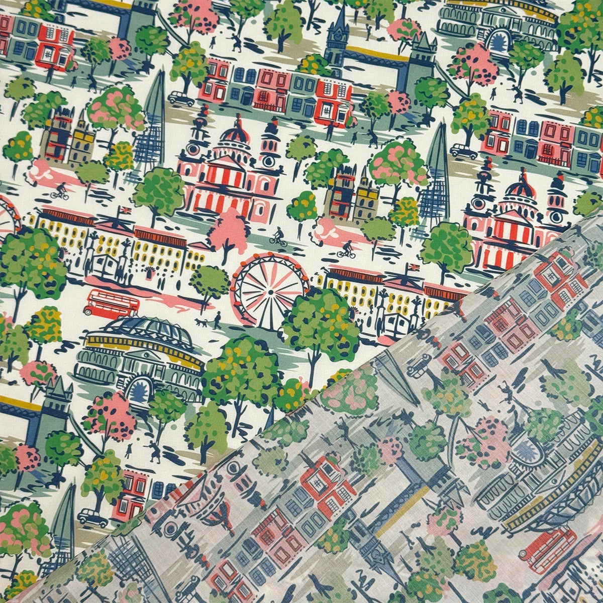 100% cotton Cath Kidston London Town tana lawn fabric 80s Poplin printing Sewing fabric Making Dress Clothing Handmade DIY Cloth