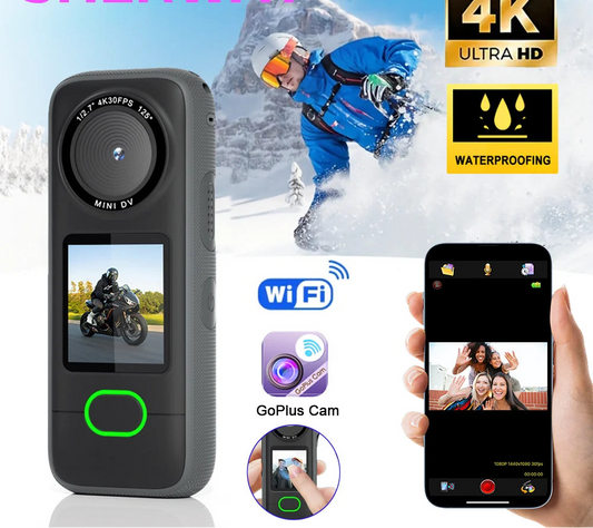 4K WiFi Action Camera Waterproof Mini Sports Camera with Touch Screen for Motorcycle Travel Body Cam