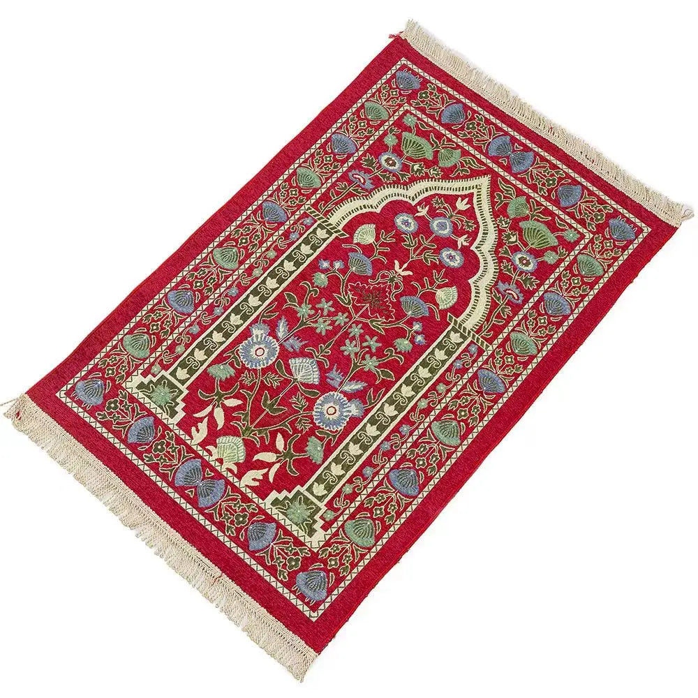 Muslim Prayer Rug Floral Pattern Prayer Mat Islamic Prayer-Rug for Ramadan Islamic Muslim Great Gift for Family Friends