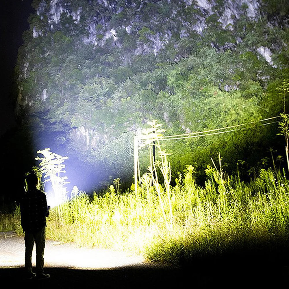 5000 Lumen Rechargeable LED Flashlight With COB Side Light