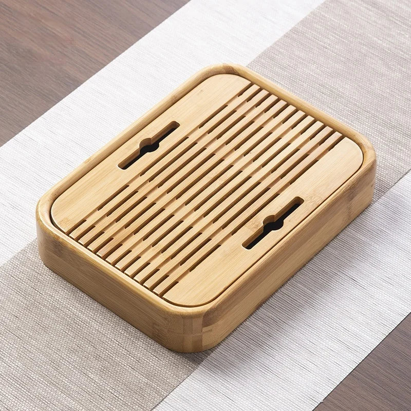 Kitchen Tea Tray Portable Dishes For Tea Bamboo Rectangle Storage Of Water Woodentray For Chinese Style Chaban Tea Table