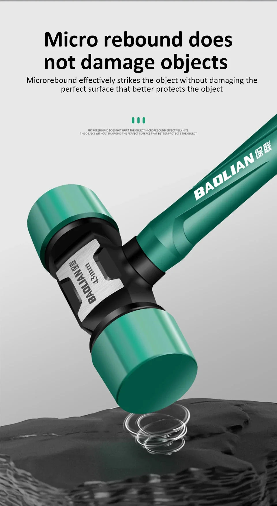 Rubber Hammer Transformable Multifunctional High Resilience Rubber Hammer Anti-vibration and Non-slip Professional Work Tools