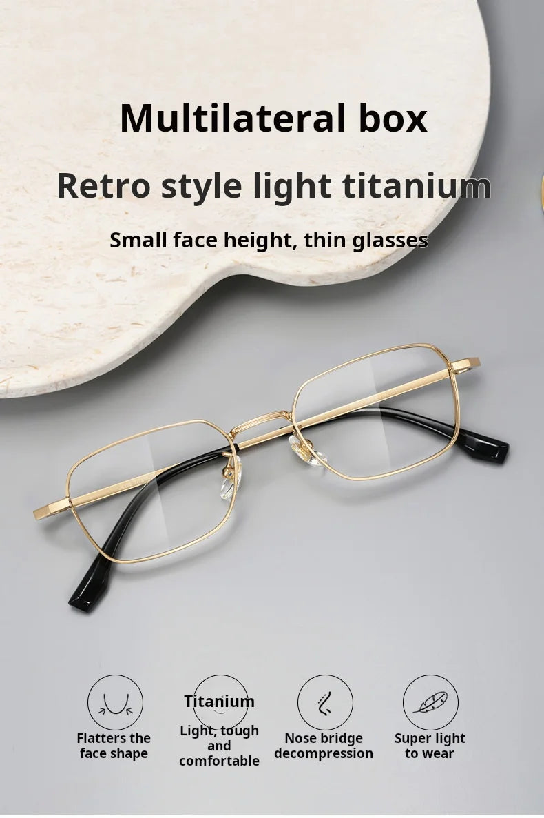 Small Square Lightweight Titanium Eyeglasses Frames