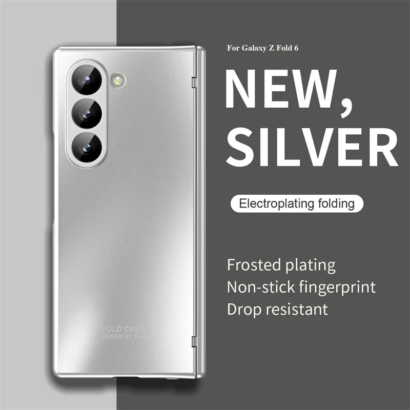 Anti-Shock Frosted Plating Full Body Case for Samsung Galaxy Z Fold 4 Fold4 Fold5 Fold3 Fold 5 3 2 5G fold2 Screen Glass film ﻿