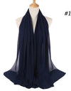 Muslim Chiffon Hijab Women Bubble Chiffon Scarf For Women Ladies Veil Muslim Islam Solid Color Malaysia Wrap Scarves