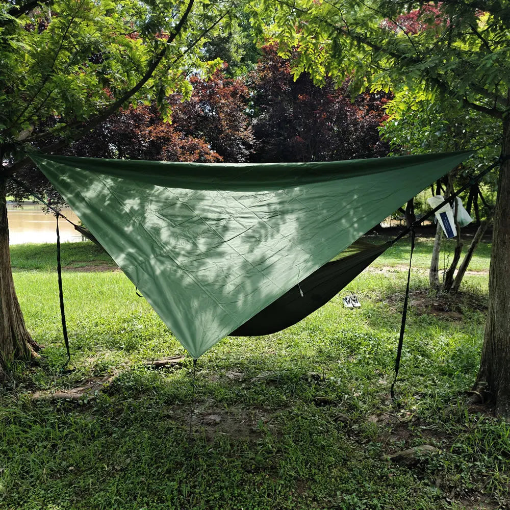 Portable Outdoor Camping Hammock with Mosquito Net and Canopy High Strength Parachute- Fabric Hanging Bed Hunting Sleeping Swing