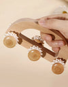 Handheld Massage Roller for Sore Muscle, Wood Therapy Massage Tools, Wooden Fascia Roller for Deep Tissue, Lymphatic Drainage