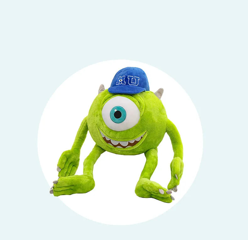 Kawaii Mike Plush Toy Big Eye Monster with Hat Cute Stuffed Doll for Kids Birthday Xmas Gift Soft Pillow Toy for Boys and Girls