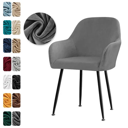 1PC Elastic Velvet Chair Cover Stretch Soft High Armchair Covers Seat Case for Office Kitchen Dining Room Wedding Removable