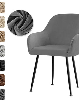 1PC Elastic Velvet Chair Cover Stretch Soft High Armchair Covers Seat Case for Office Kitchen Dining Room Wedding Removable